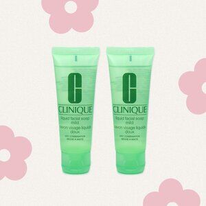 2 Clinique Liquid Facial Soap Mild Dry Combination 1.7 oz/50ml
